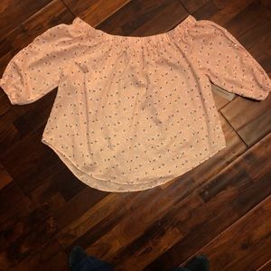 Roommates Blush Pink Off-Shoulder Top